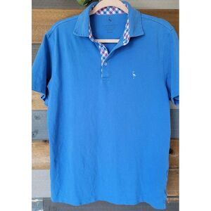 Tailorbyrd men's Golf Polo Shirt Size M royal‎ Blue classic EUC Plaid pattern